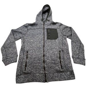 Rugby University Hoodie Mens Medium Gray Jacket Full Zip  Lightweight Streetwear